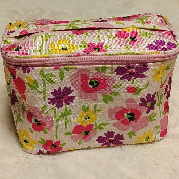 Clinique Train Case Bright Floral Cosmetic Storage Case - Picture 2 of 7